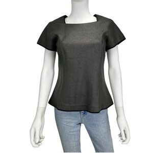 Theyskens’ Theory Black Simmer Short Sleeve Top